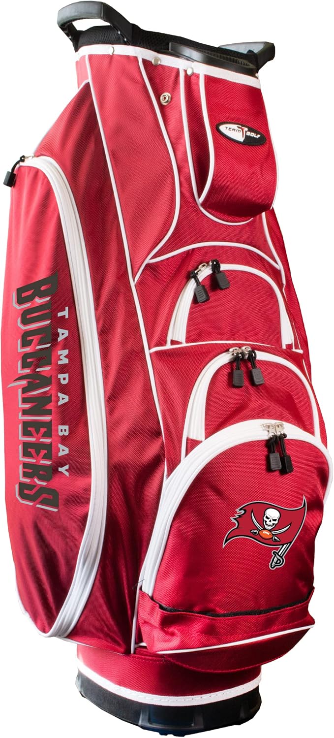 Team Golf NFL Lightweight, 10-Way Club Divider, Spring Action Stand, Insulated Cooler Pocket, Velcro Glove and Umbrella Holder & Lift Assist Handles
