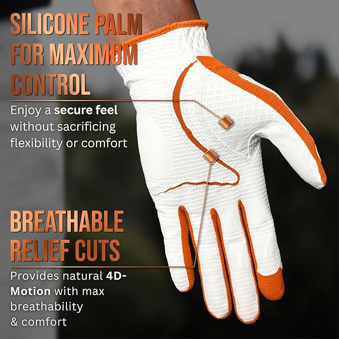 Copper Tech Golf Gloves Men Right Handed Golfer or Left Handed Golfer (2nd Gen) | Copper Compression Joint Support Golf Glove