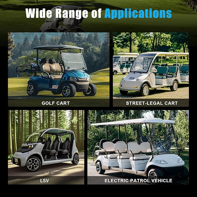 72V(73.6V) 105Ah Lithium Battery Golf Cart,72V Golf Cart Batteries with 15A Lithium Charger,Built-in 200A BMS,Metal Casing,Supports Mobile APP,Touch Monitor,6000+ Cycles,Peak Current 600A