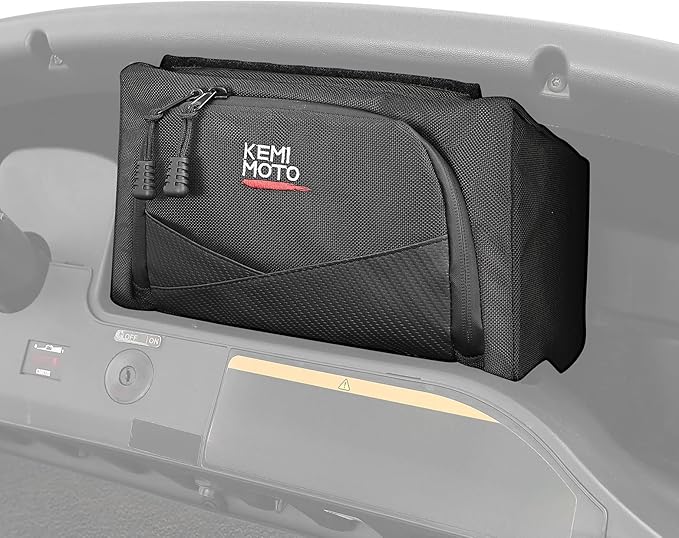 KEMIMOTO Golf Cart Dash Storage Bag Compatible with Club Car Tempo, 1680D, No Drilling Organizer Bag, Waterproof, Black
