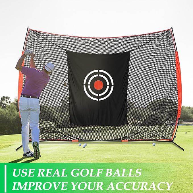 Golf Target Hitting Cloth - 6 X 5 FT White Fast Setup Sturdy Practice Trainers Basement Yard for Golfers Adults Players Teens Gifts
