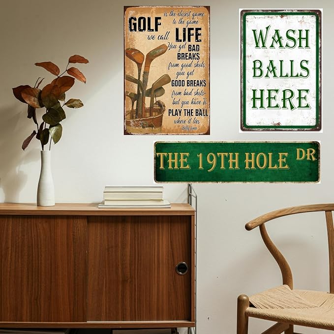 Golf Decor Signs For Man Cave The 19th Hole Dr Tin Sign Golf Theme Home Decoration Sports Bar Decor Golf Office Decor For Men Man Cave Bar Street Sign 4x16 Inch