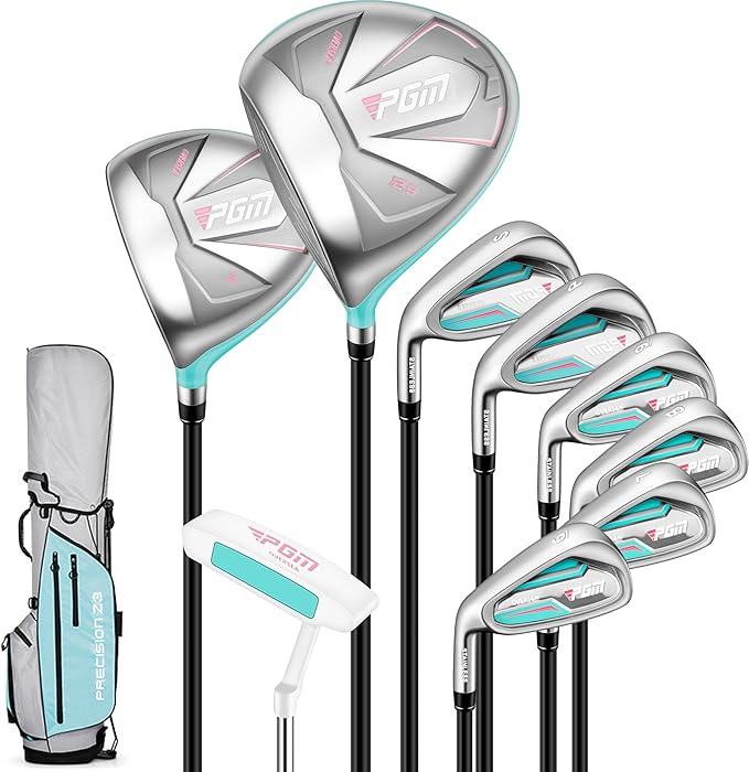 PGM Women's Oversea 9/12 Pieces Complete Golf Club Set with High-Strength Thin Face Design 460cc Driver