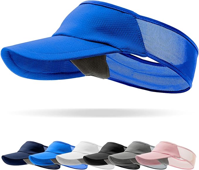 Sport Sun-Visor Hat Men Women Summer UV Protection, Lightweight Cooling Golf Running Tennis Sweat-Band Cap
