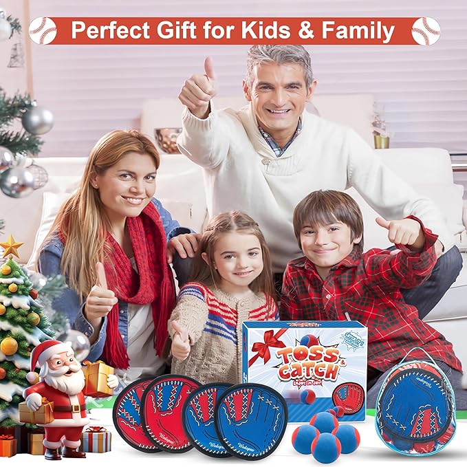 Toss and Catch Ball Game, Kids Toddler Baseball Glove & Catch Ball Toys, Kids Outdoor Games for Family, Toys for Beach Yard Outside, Birthday for Ages 3 4 5 6 7 8-12 Year Old Boys Girls