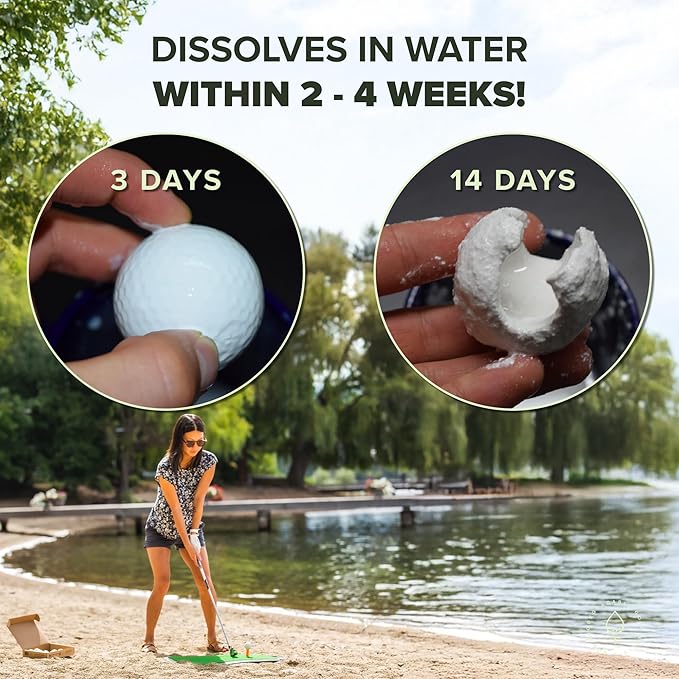 Biodegradable Golf Balls BGB Water Dissolvable | Eco Friendly Golf Gift | Water Soluble | Perfect for Outdoor Practice | Dissolves in 2-4 Weeks