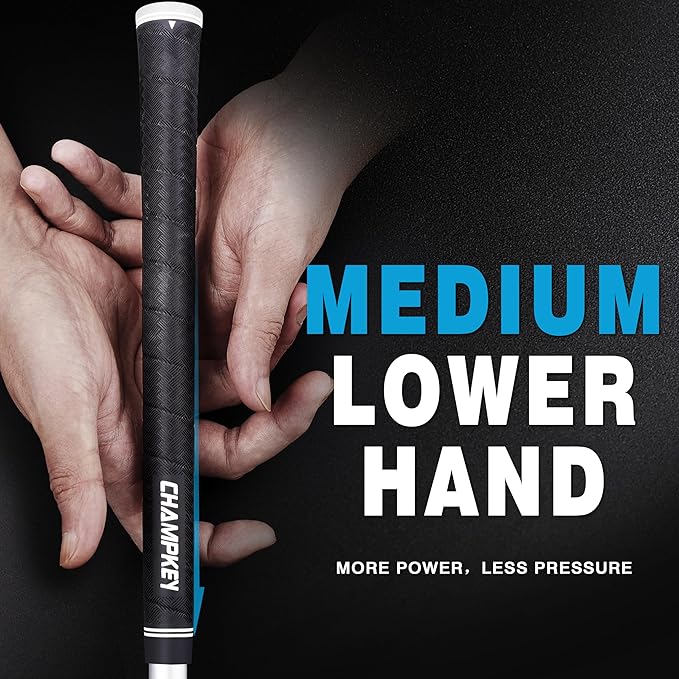 CHAMPKEY X-WEAVE Rubber Golf Grips 13 Pack with Full Repair Kits - Medium Lower Hand Golf Club Grips - Enhanced Grip and Traction Golf Grips for Men and Women
