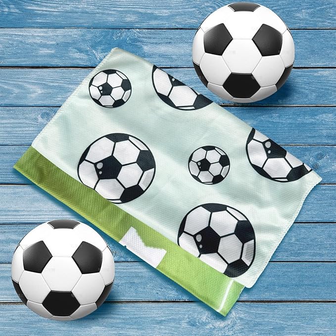 OPSO Softball Cooling Towel Set, 40 x 12 inches, 12 Pack, Microfiber Sports Towels for Baseball, Soccer, Golf LCE Towel Microfiber Sports Towels for Player (Soccer 4)