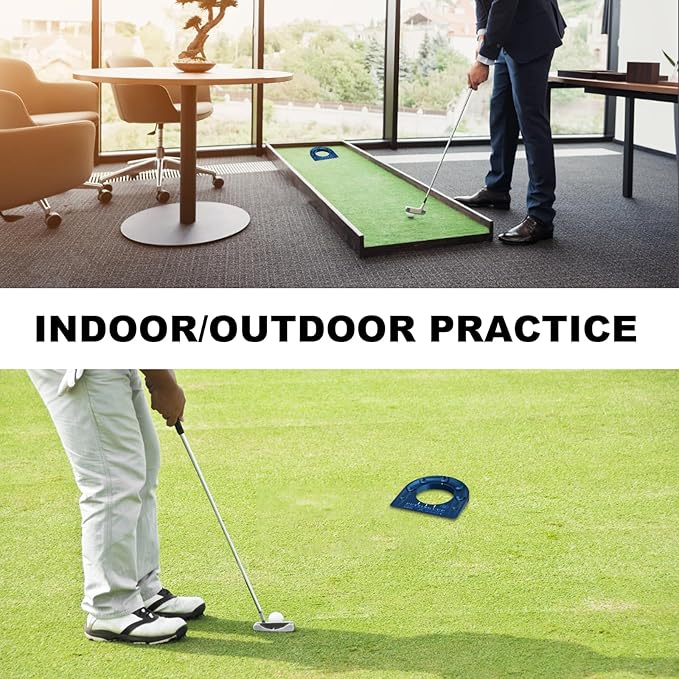 MAZEL Golf Putting Cup Hole Accuracy Trainer - Anodized Milled Aluminum Alloy Putting Training Aid for Indoor Outdoor Practice, with Carry Bag