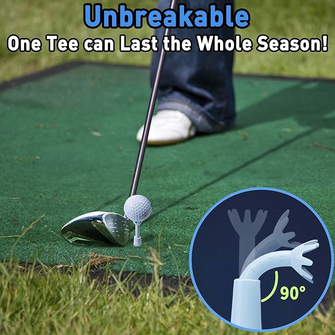 Adjustable Golf Tees - Essential Accessories for Men, Unbreakable & Durable - No Need to Repeatedly Pick Up (3 Pack White)