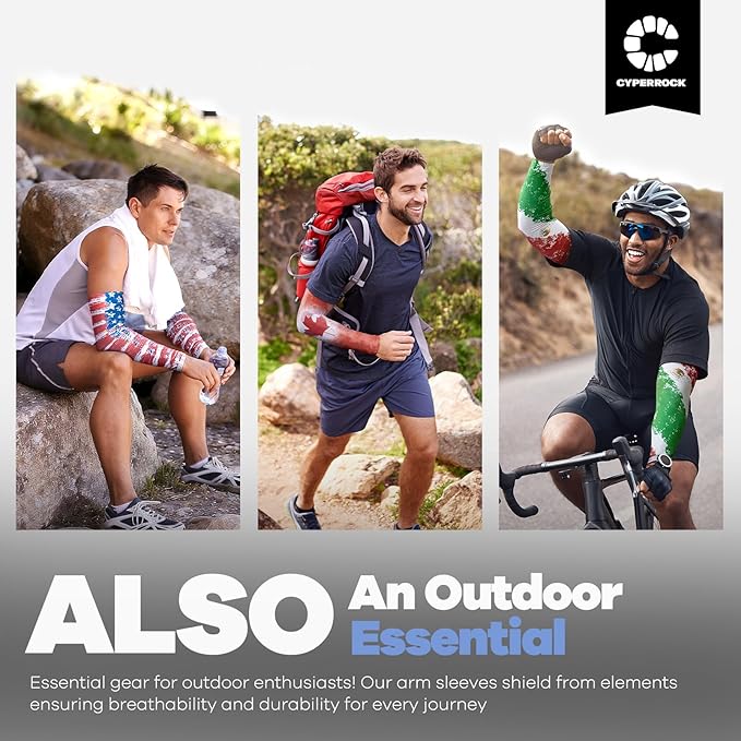 Flag Arm Sleeves, Cooling Sun Protection Compression for Men/Women
