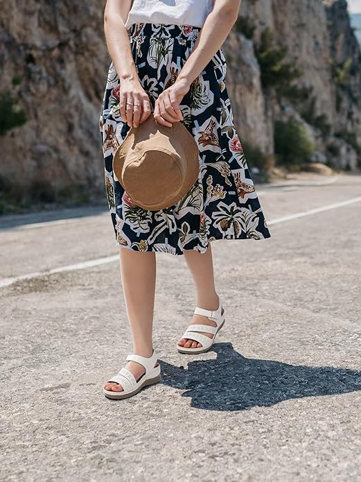 SHIBEVER Women's Wedge Sandals Platform: Comfortable Dressy Arch Support Ankle Strap - Summer Open Toe Women Sandals