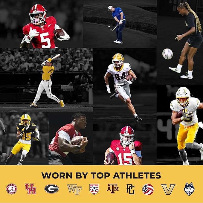 VKTRY Gold for Cleated Shoes - Carbon Fiber Performance Insoles - Customized Athletic Inserts for Soccer & Track | Shock Absorption, Run Fast, Jump High, US: Men 9-9.5, Women 11-11.5, <120lb