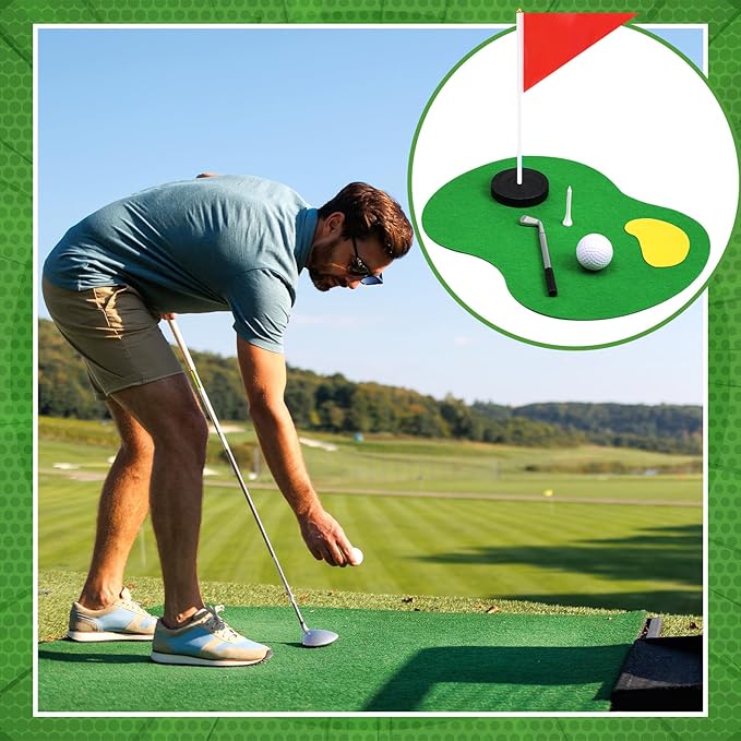 14 Set Golf Centerpieces Table Decorations Golf Party Supplies Including Green Felt Ball Ballpoint Pens Ball Red Flag Ground Spikes for Sport Party Supplies Birthday Decor