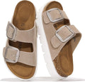 Project Cloud Genuine Leather Platform Sandals Women Footwear - Wedge Chunky Sandals Womens sandals with Memory Foam Insole and Cork Footbed (GREECECHUNKY)