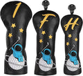 Astronaut Series Golf Headcovers, Synthetic Leather Golf Head Covers for Driver, Fairway Wood and Hybrid, Golf Putter Covers for Mallet and Blade
