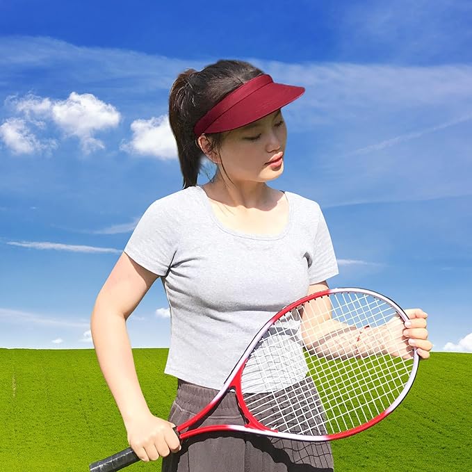2 Pack Visor Women Men Sun Hat Clip On Visors Adjustable Sport Wide Brim Cap
