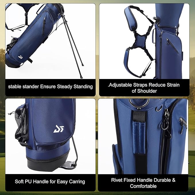 Golf Stand Bag – 2025 Upgraded Version with Cooler Pocket, Glove Patch & Tee Holder, Lightweight Sunday Golf Bag for Men & Women