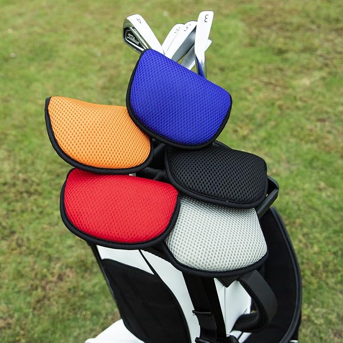 Golf Putter Cover,Mallet Putter Headcover Mesh Golf Putter Head Cover Golf Head Covers with Magic Tape for Heel Shaft RH LH fits Odyssey Works Stroke Lab,Scotty Cameron