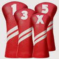 Golf Club Head Covers for Fairway Woods Driver Hybrids, 4pcs Premium PU Leather Women Golf Headcovers Set with No.Tags1 3 5 X.(Red)