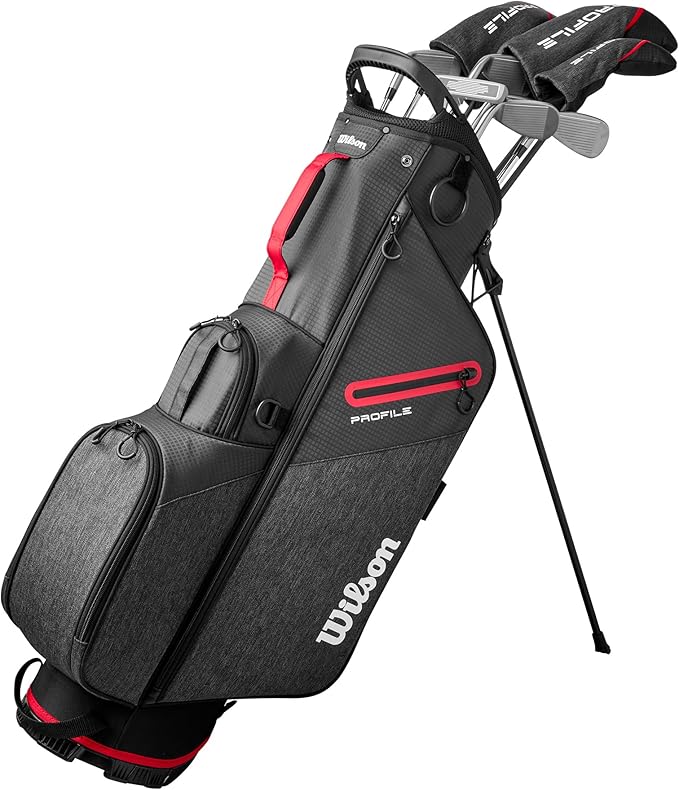 Wilson Men's Profile Complete Golf Set with Stand Bag - Right Hand, Tall, Regular, Red/Black/Silver
