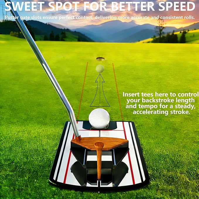 Golf Putting Mirror - Alignment Training Aid with Laser-Engraved Lines for Eye, Ball & Putter Alignment, Portable Putting Practice Tool for Indoor/Outdoor Use | Fit for All Golfers