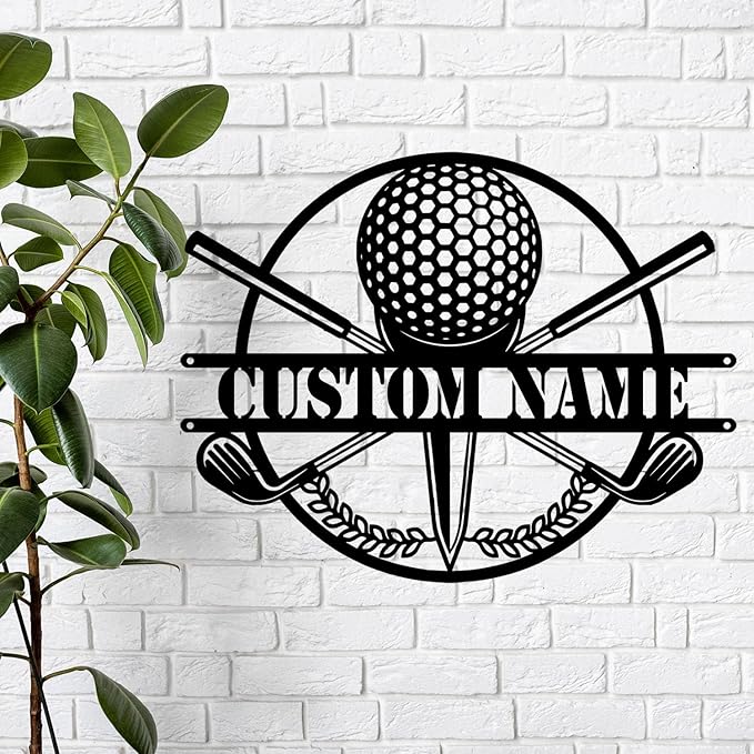Custom Golfing Golf Player Metal Sign, Personalized Wall Art with LED Lights, Unique Home Decor Gift for Golf Lovers, Hanging Decor for Garage, Man Cave, or Home Office