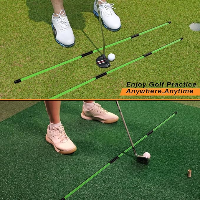 Professional 2 or 3 or 4 Pack Collapsible Golf Alignment Sticks, Premium 40" Alignment Golf Stick Ideal for Aiming, Putting and Swing Practice