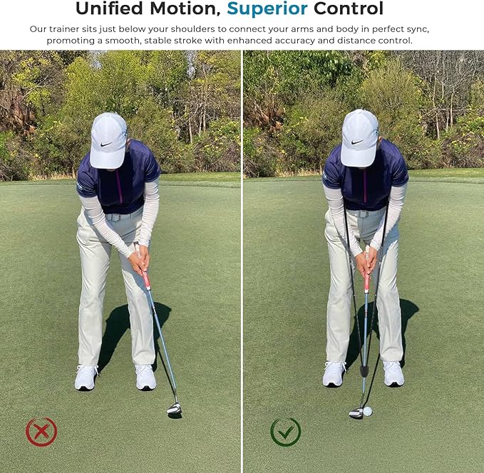 Golf Putting Practice Aid Putter Alignment Aid for Precise Putting Practice, Compatible with All Putter Shafts, Golf Practice Equipment for Indoor Outdoor Use