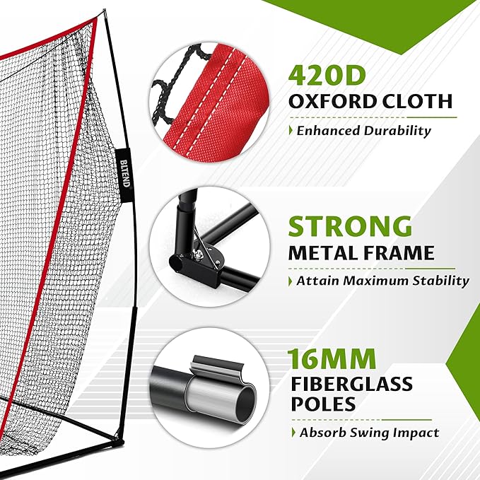 Bltend Golf Net: 10x7ft Golf Practice Nets for Backyard Driving Real Balls, Heavy Duty Golfer Training Net with Mat for Outdoor/Indoor/Garage/Basement Hitting Swing Chipping, Golfer Gift for Men Dad