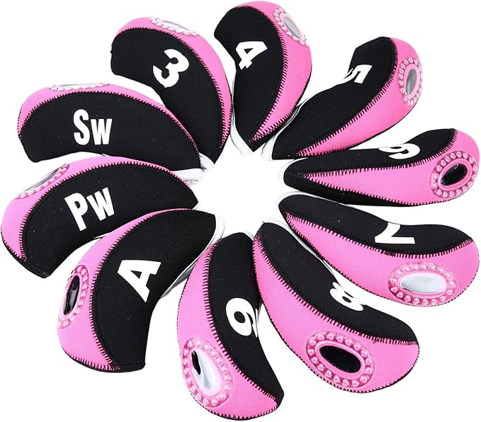 Sword &Shield sports 10pcs/Set Golf Iron Club Head Covers with Numbers Neoprene Top Window Iron Covers