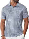 Lexiart Mens Golf Shirt Short Sleeve Dry Fit Print Moisture Wicking Performance Patterns Collared Polo Shirt with Pocket