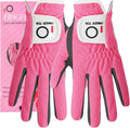FINGER TEN Womens Golf Glove Right Handed Golfer Left Hand Rain Grip Hot Wet All Weather Value 2 Pack, Golf Gloves Breathable Flexible for Ladies Women
