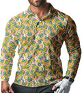 Men's Long Sleeve Golf Shirt Quick Dry 3 Button Work Fishing Outdoor Casual Collar Shirt