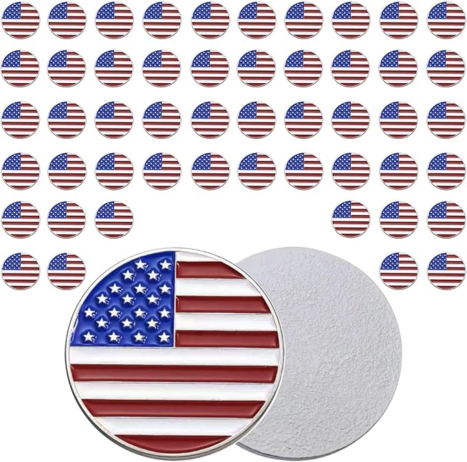 50 Pcs Magnetic Golf Ball Markers, Markers Assorted Patterns Value Gift Set Mark Golf Divot Tool Accessories for Men Weman Golfers