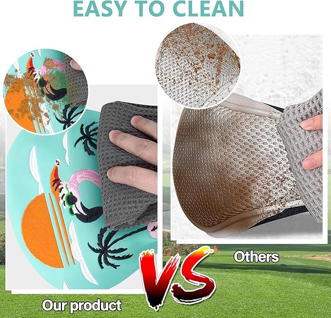 Golf Club Covers Flamingos Driver Cover Fariway Wood Headcover Hybrid Head Cover Leather Golf Headcover Fit All Brand