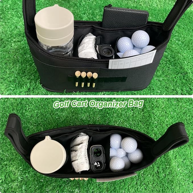 Golf Push Cart Organizer - Accessory Bag with Multiple Pockets
