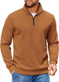 COOFANDY Mens Quarter Zip Pullover Sweatshirts Lightweight Long Sleeve Mock Neck Sweater Polo