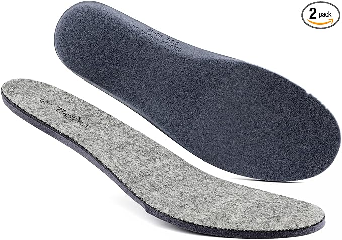 Thick Merino Wool Insoles for Women Fur Fleece Shoes Inserts Memory Foam Cushion Comfort Warm Sheepskin Insoles for Winter Snow Boots Slippers Grey 39EU,US8