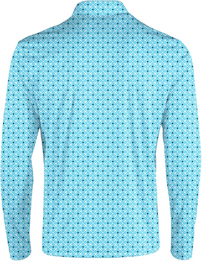 Men's Long Sleeve Golf Shirt Quick Dry 3 Button Work Fishing Outdoor Casual Collar Shirt