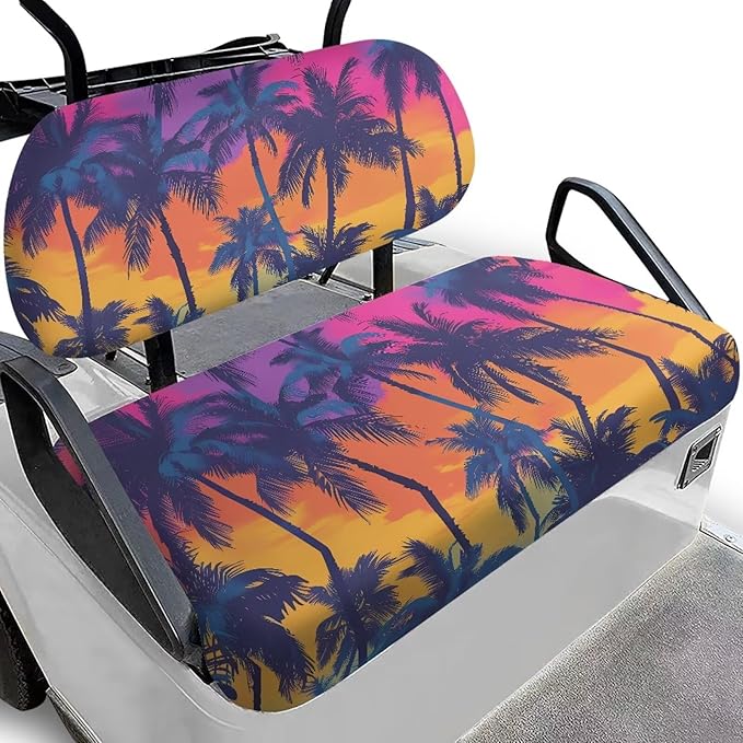 Golf Cart Seat Covers, Universal Fit & Nonskid Bottom Fits for Club Car 2 Person Seats Golf Carts