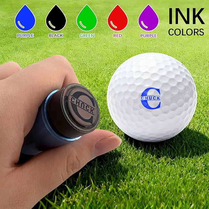 QYH Personalized Golf Ball Stamp – Custom Golf Ball Marker, Waterproof Design, Great Golf Gift for Men (Large)