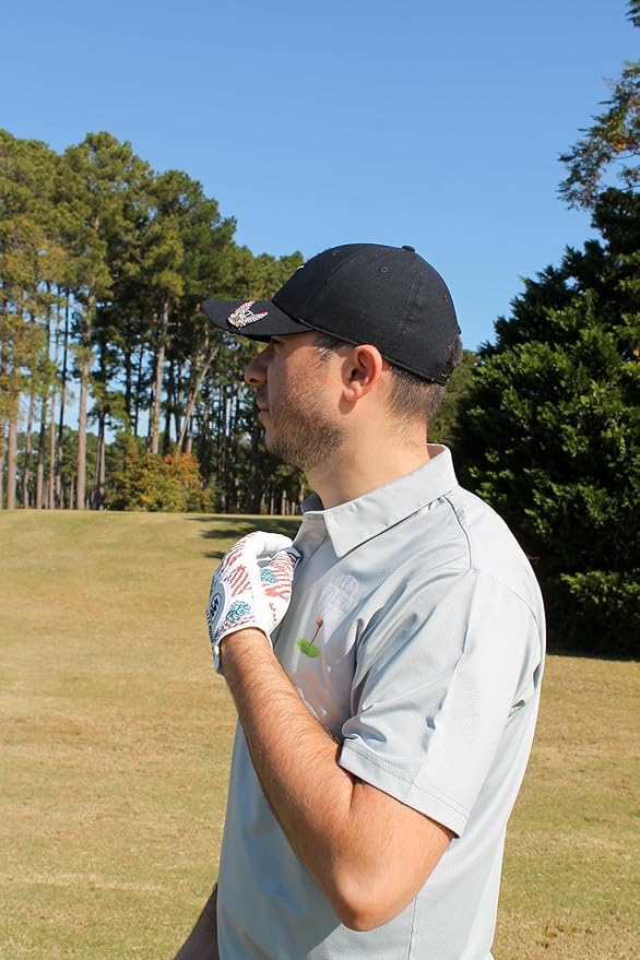 MULLIGAN HOOLIGAN® Men's Golf Glove | Premium Cabretta Leather & Mesh, Breathable Moisture-Wicking Comfort, Unique Standout Design for Men & Women