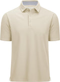 MAGCOMSEN Men's Polo Shirts Short Sleeve Cotton Pique 3 Button Classic Fit Casual T-Shirt Performance Golf Shirts