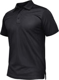 TACVASEN Mens Polo Shirt Short Sleeve Tactical Performance Collared Work Golf Shirts Dry Fit Pique Polos for Summer