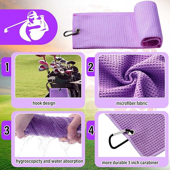 Liliful 12 Pcs Golf Accessories Kit, Include Golf Ball Bag with Hook Towel Tees Magnetic Ball Marker Divot Tool Cleaner Brush for Women Man Gifts