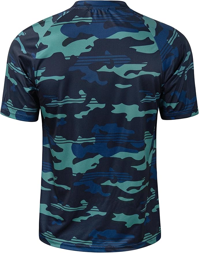 TAPULCO Mens Collarless Golf Shirts Short Sleeve Dry Fit Stretch Casual Breathable Lightweight Tshirts