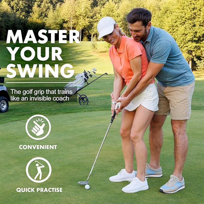 Golf Grip Trainer Golf Practice Tool, Easy To Carry to the Practice Area, Golf Swing Trainer Ensure the Right Grip Every Time, Golf Grip Training Aid, Golf Accessories Improve Your Swing Rhythm
