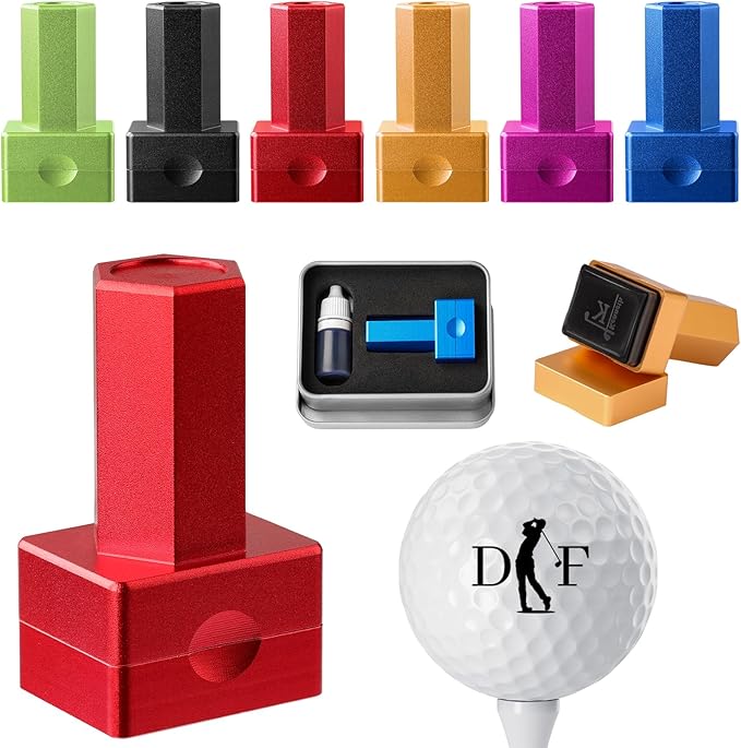Custom Golf Ball Stamp - Self-Inking Personalized Stamp with Quick-Dry Waterproof Ink, Reusable Monogram Marker | Ideal Golf Gift for Men, Dad, Husband | Christmas White Elephant Stocking Stuffer