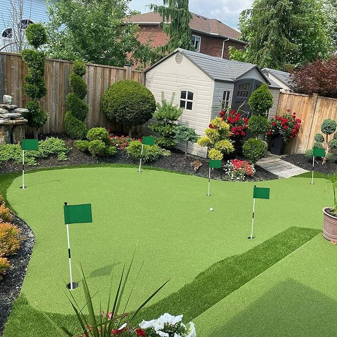 KINGTOP Solid Golf Flag All 8x6 Inch - 420D Nylon, Tube Inserted - Mini Putting Green Flags for Backyard Practice